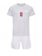 Dänemark Christian Eriksen #10 Auswärts Trikotsatz für Kinder WM 2022 Kurzarm (+ Kurze Hosen)